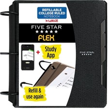 Flex Refillable Notebook Study App, College Ruled Paper and 1-1/2 Inch Tech...