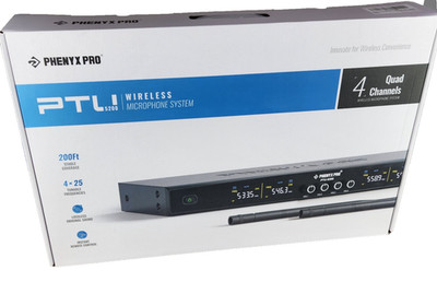 Phenyx Pro Ptu-5200-4B Wireless Microphone System, 4-Channel, Headset & Lavalier