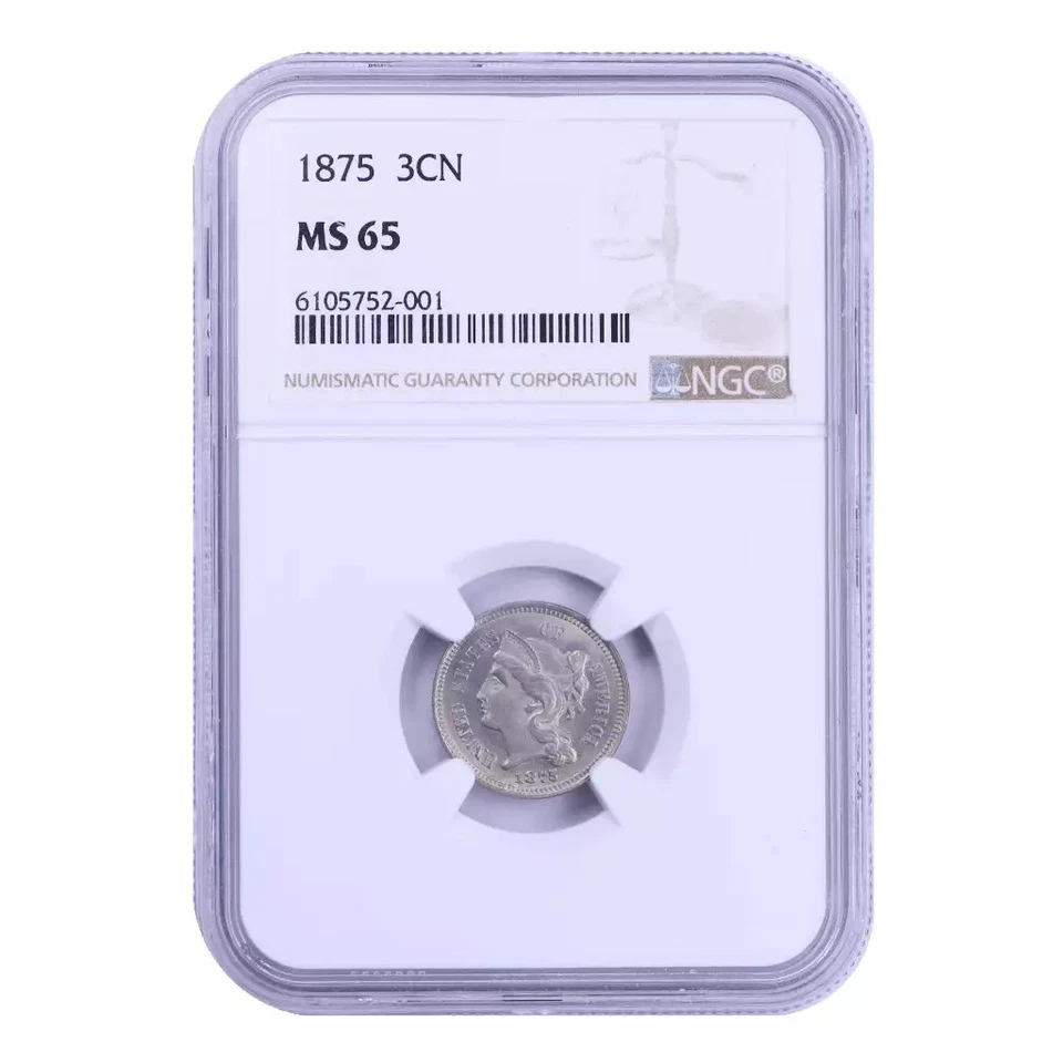 1875-P Three Cent Nickel NGC MS65 - Image 3 of 4