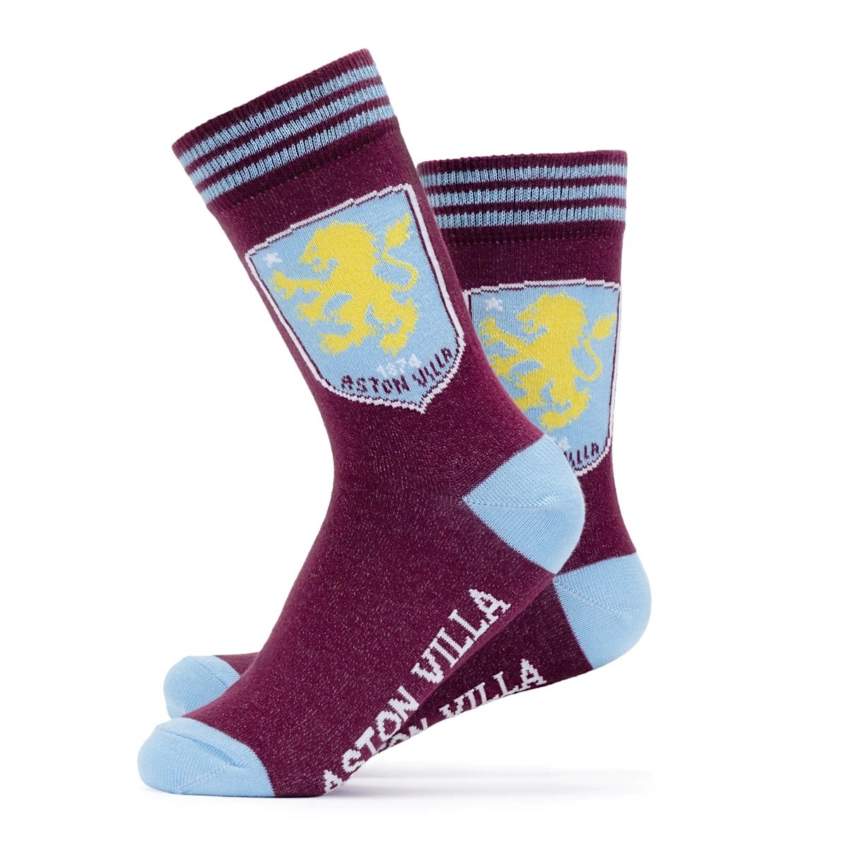 The Gift Scholars Officially Licensed Aston Villa Crest White Sports Socks for Men & Women | Adult Size Sport Villa Fan Merchandise - Image 2