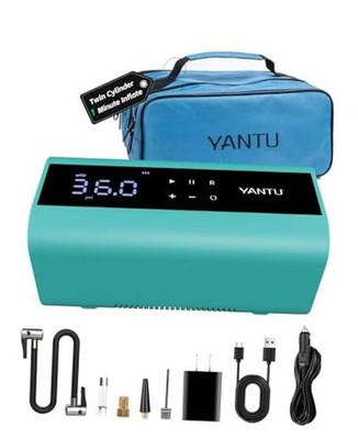  Cordless Tire Inflator with Dual-Cylinder & 8.3'' Large Dual-cylinder-green