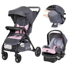 Passport  Pink Bamboo Cargo Stroller Travel System with Infant Car Seat