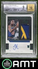 Jonathan Kuminga RC Patch BGS 9 Auto 10 2021-22 Panini One and One 1/5 Green 684