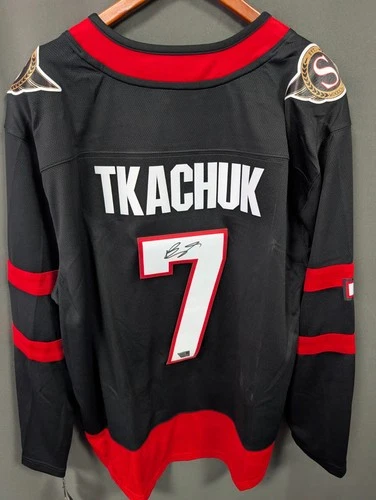 Brady Tkachuk Signed Ottawa Senators Hockey Jersey AUTO Fanatics XL