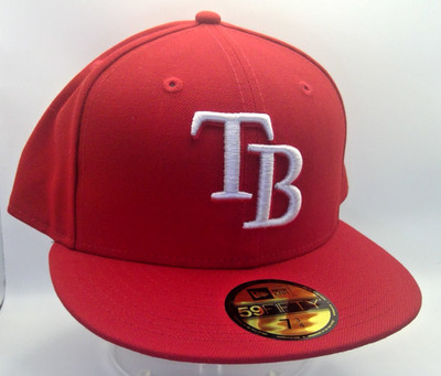 NEW ERA 59FIFTY Tampa Bay Rays   7 3/4   NWT   Red Dome  Gray UV   Plain Jane