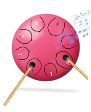 Steel Tongue Drum, 6 Inches 8 Notes Tongue Drum, B Major Rain Drum for Pink