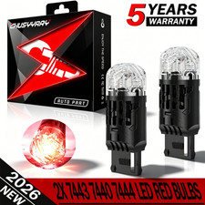 For Honda Accord Civic Sedan Red 7443 LED Strobe Flashing Reverse Light Bulbs
