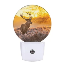 Light Dusk Nature Scenery Elk Animal Deer Night Lights Plug Into Wall Dusk to Da