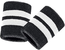 6 Pieces Wrist Striped Sweatbands Sports Wristbands for Football Basketball 
