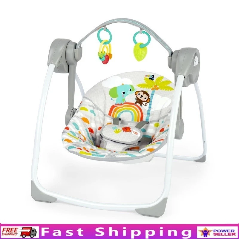 Portable Baby Swing 6 Speeds 10 Melodies Lightweight Compact Travel Friendly New