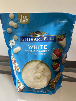 Ghirardelli White Vanilla Melting Wafers White Chocolate 1 lb (454g) Resealable