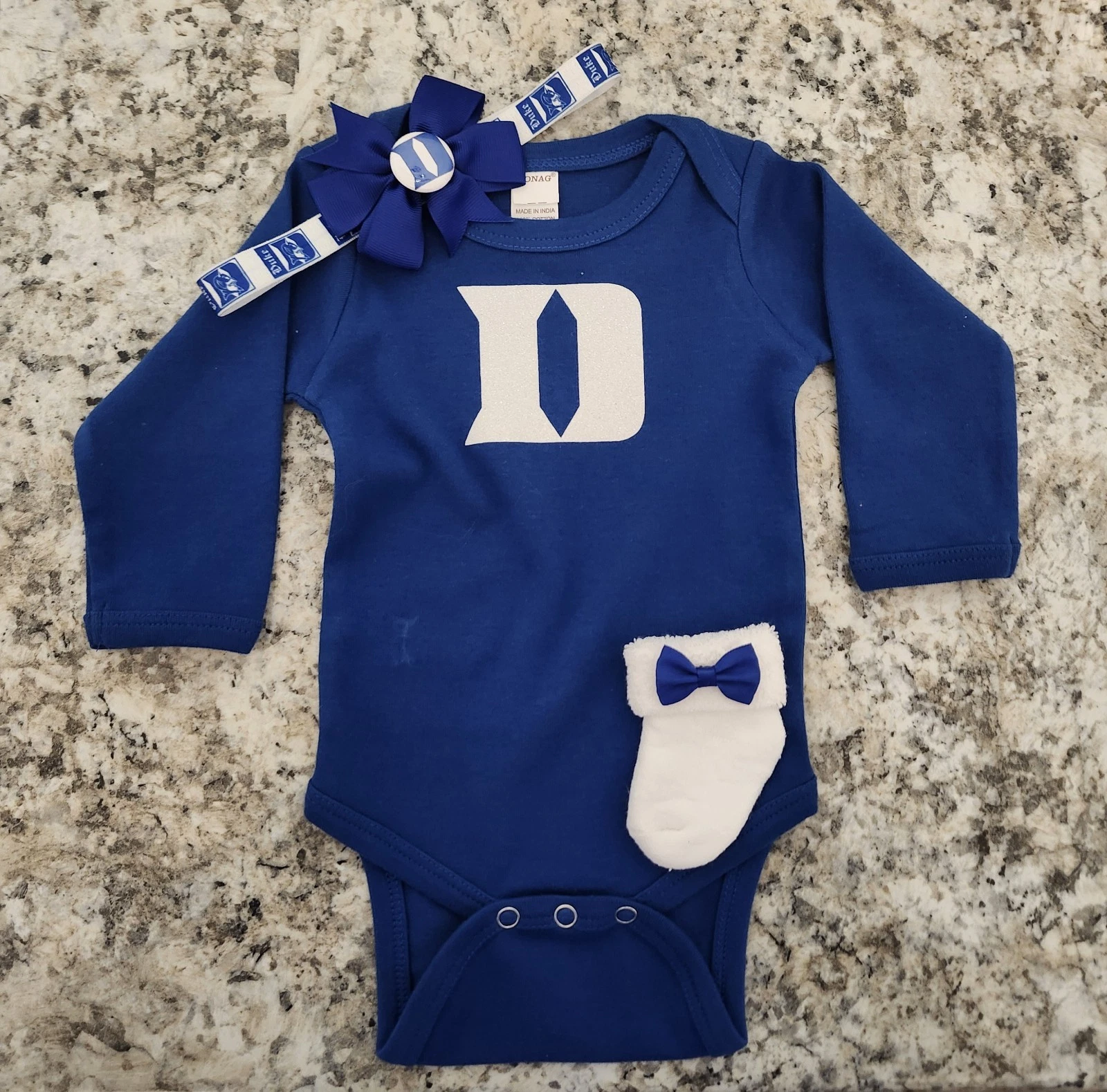 Duke baby/infant 3 pc outfit girl Duke baby/infant clothes duke baby shower girl