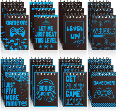 24 Pieces Gaming Mini Notepads Video Game Notebooks Gamer Notebooks for Video Ga