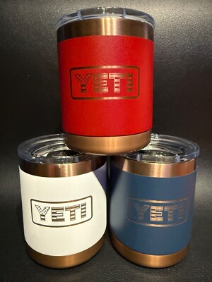 YETI Veterans FOH Lowball Red-White-Blue Folds Of Honor RARE 10 OZ Tumbler Set