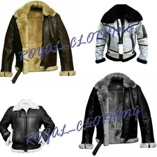 Men's B3 RAF Aviator Real Leather Jackets Coat Bomber Sheep Skin Pilot Flying