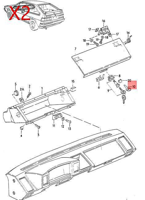 Genuine VW AUDI 50 Clasico Jetta Golf Cabriolet Main Key 2pcs 