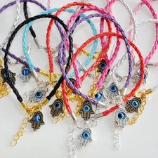 Hamsa Hand Fatima Evil Eye Star of David Religious Friendship Bracelet Wristband