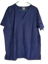 NEW MEDLINE MIDNIGHT BLUE COMFORT EASE PULL-OVER SCRUB TOP LARGE