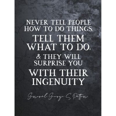 Slate Quote General Patton Surprise Ingenuity Canvas Wall Art Print Poster