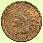 1906 Indian Head Cent | AU+/Unc   *2042