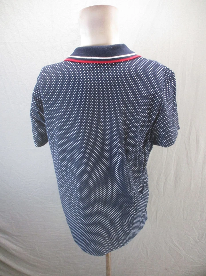Polo manga corta TOMMY HILFIGER talla XL para mujer azul cuello 1/2 botones 225 Foto 4 de 4