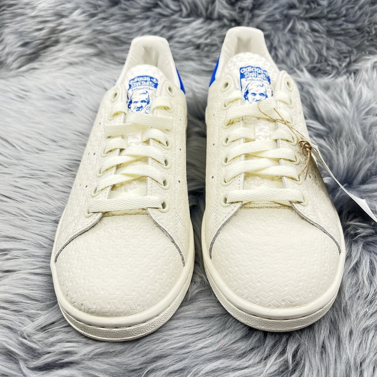 Adidas Stan Smith Debossed Geometric Print 2023 White Leather Shoes Sneakers