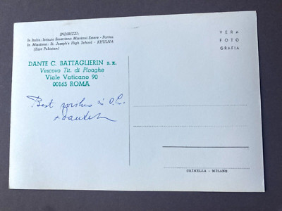 DANTE BATTAGLIERIN  ( 1978) Bischof/bishop Bangladesh signed Fotokarte 10x15