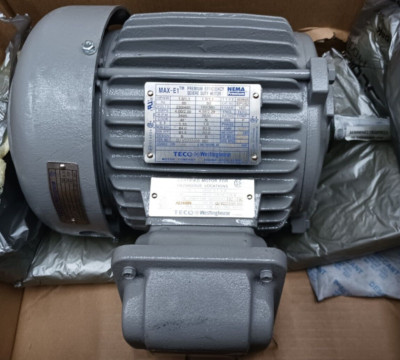 NEW TECO 1.5 HP AC ELECTRIC MOTOR EP1/52 143T 230/460 VAC 3465 RPM TEFC HAZ LOC