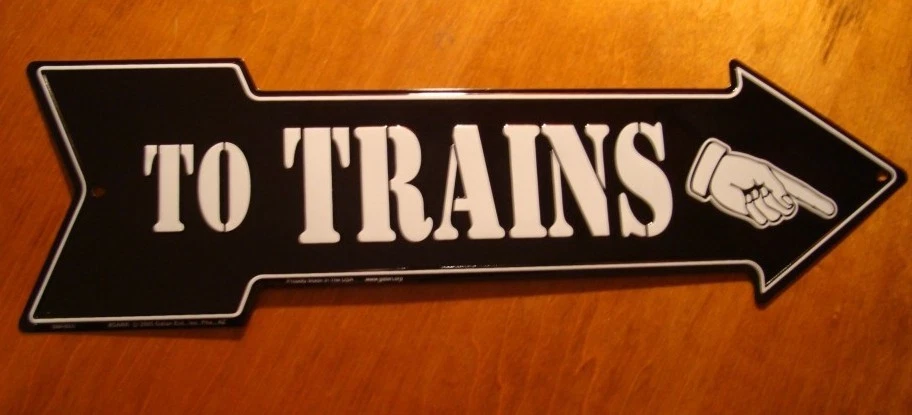 To Trains Right Arrow Sign – Model Railroad Engine Room & Train Station Decor - Image 2 of 2