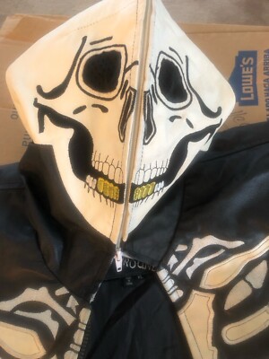 Under ground leather Moto jacket full zip skeleton | eBay