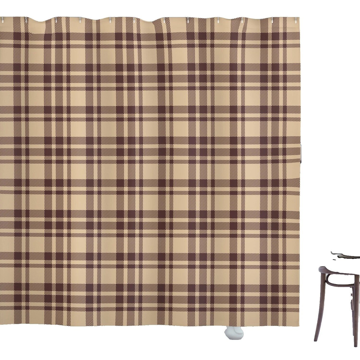 Plaid Fabric Shower Curtains