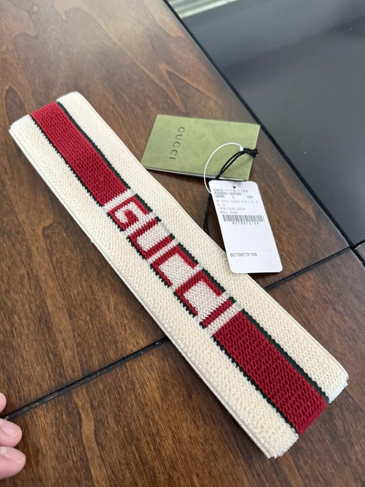 Neuf Gucci Polyester 75 Caoutchouc Synthétique 25 Bandeau Accessoires Cheveux Taille L