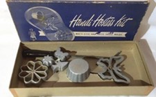 VINTAGE BONLEY HANDI HOSTESS KIT WAFLETTE PATTY SHELL ROSETTE MOLDS IRON OB