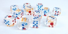 Jumbo Clear Dice Cube Board Game Crafts 1 inch Lot of 12
