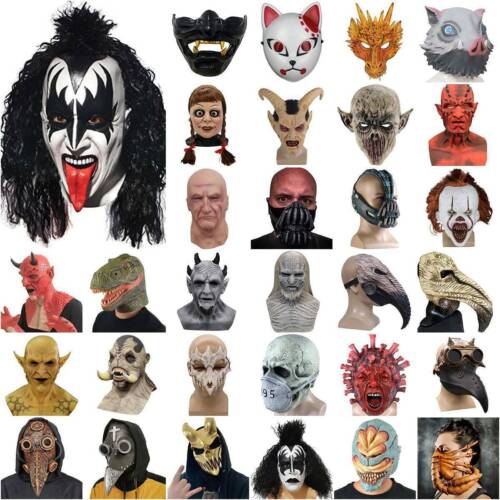 Halloween Party Scary Horror Mask Face Cover Helmet Cosplay Costume Adult Props▫ - Picture 1 of 36