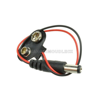 2PCS T type 9V DC Battery Power Cable Barrel Jack Connector for Arduino NEW