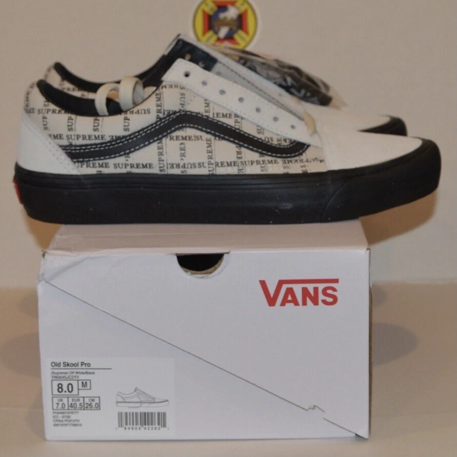 supreme vans old skool low NEW Grid cream size 8 FW20 100% authentic