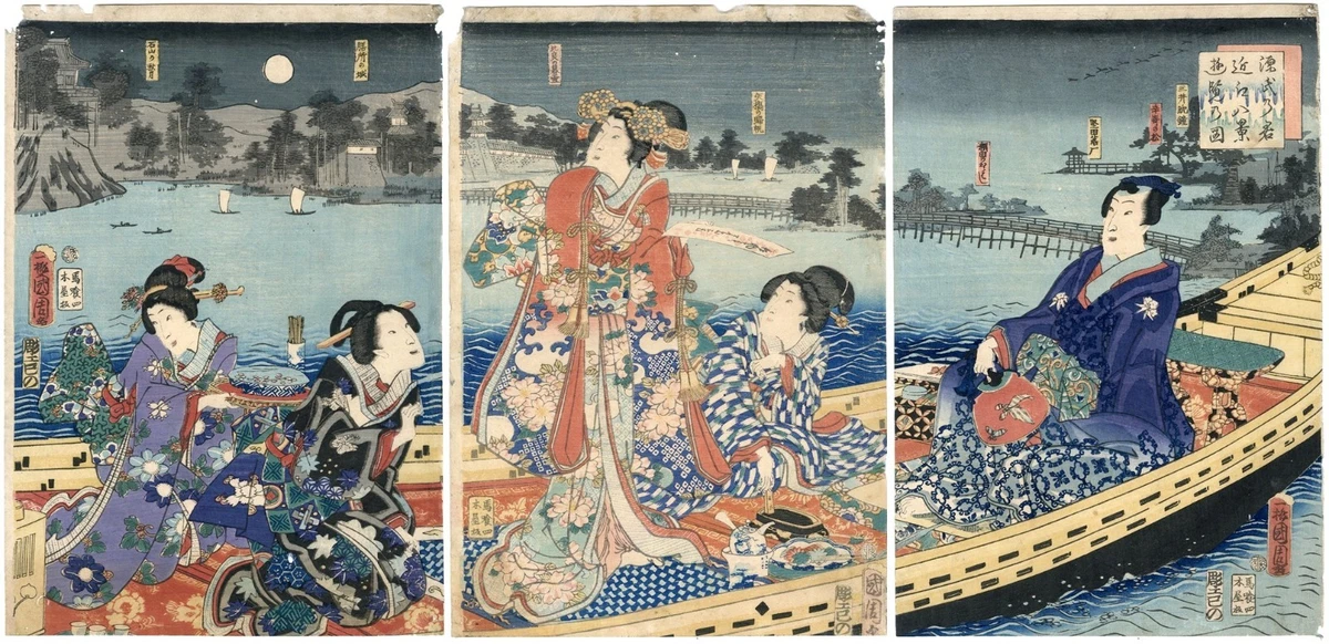 日本三联古董日本版画| eBay