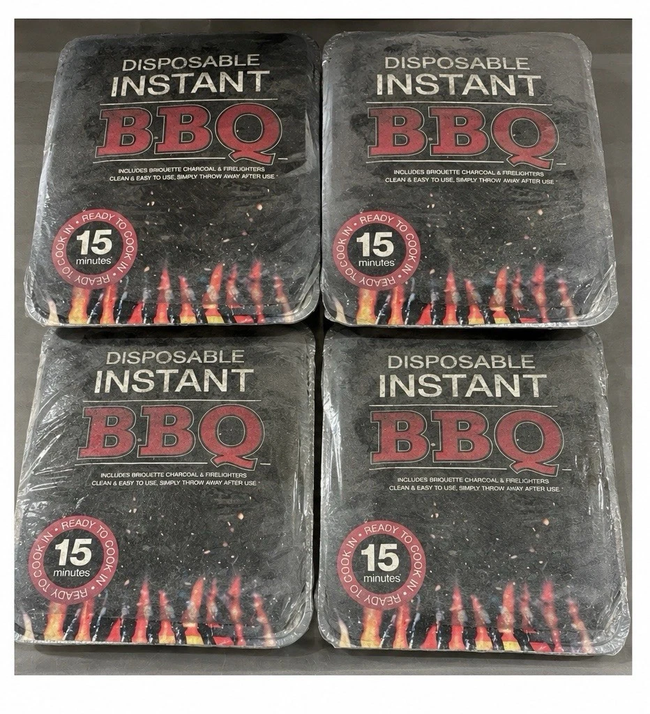 4 x Disposable Instant BBQ Ready To Cook In 15 Mins Portable Charcoal Grill
Opens in a new window or