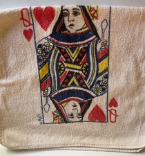 Vintage HTF  1979 Sayco Queen of Hearts Terry Hand Towel