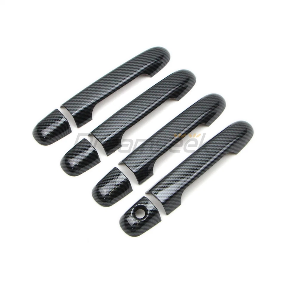 4x Cubierta de manija de puerta lateral para Hyundai Elantra 2006-2010 moldura estilo fibra de carbono Foto 3 de 4