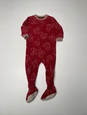 Carters Footed Pajamas Monkey Pattern Red 18 Months