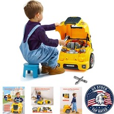 Durable Engine Toy for Kids Ages 3 - Mechanic Workshop with Lights Sounds
