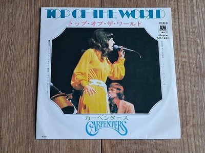 CARPENTERS - TOP OF THE WORLD 7'' 1972 INSERT JAPAN A&M RECORDS