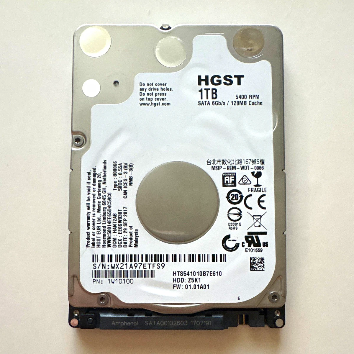 HGST 1TB SATA III 5400RPM 2.5 Inch Internal Hard Disk Drives for