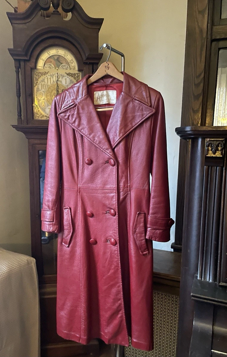 Vintage Leather Trench Coat In Vintage Outerwear Coats & Jackets