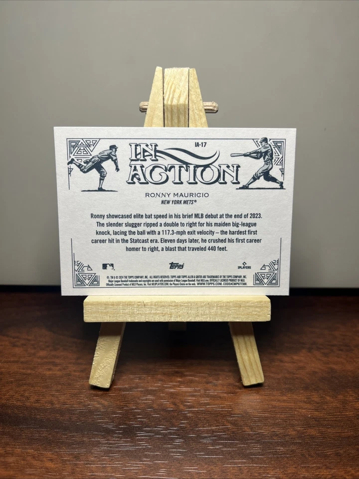 2024 Topps Allen Ginter RC Ronny Mauricio - IN ACTION RC SP - New York Mets - Image 2 of 2