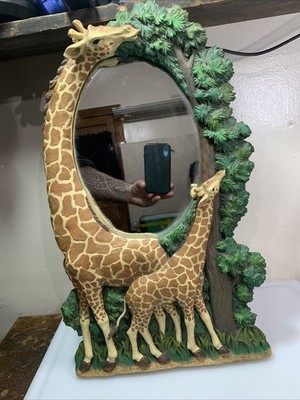 Mirror Giraffe safari kid's room wildlife animals wall decor Zoo Plastic 21x12'' 