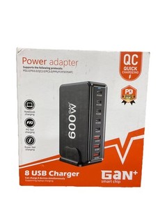 Cargador de Alimentación GaN Compacto 600W Solución de Alimentación Versátil para Dispositivos 8 Puertos
