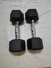 CAP Barbell 10lb Rubber Hex Dumbbells - Pair (20 lbs Total) - Black Weights